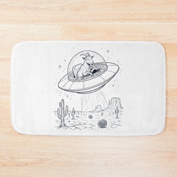Item preview, Vintage Goat Riding UFO Animal Lover designed and sold by DoodleTortle.