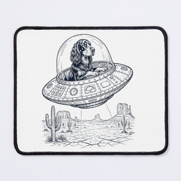 Item preview, Vintage Gordon Setter Riding UFO Dog Mom Dad Lover designed and sold by DoodleTortle.