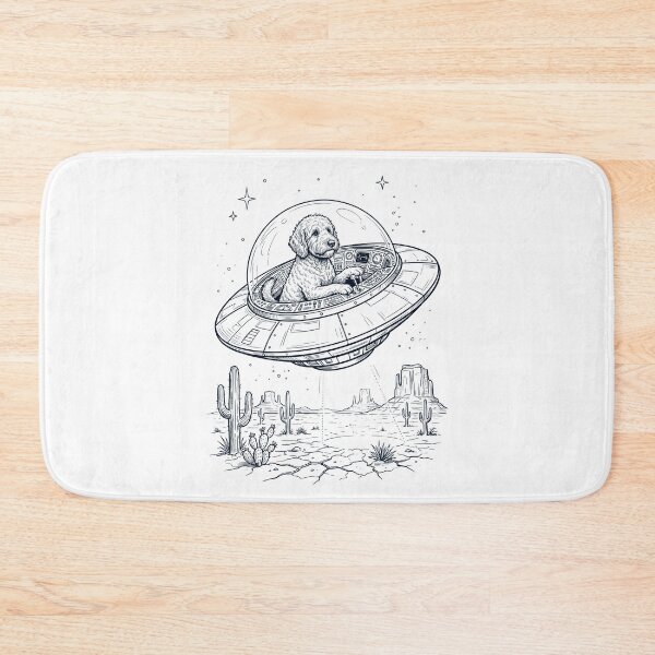 Item preview, Vintage Goldendoodle Riding UFO Dog Mom Dad Lover designed and sold by DoodleTortle.