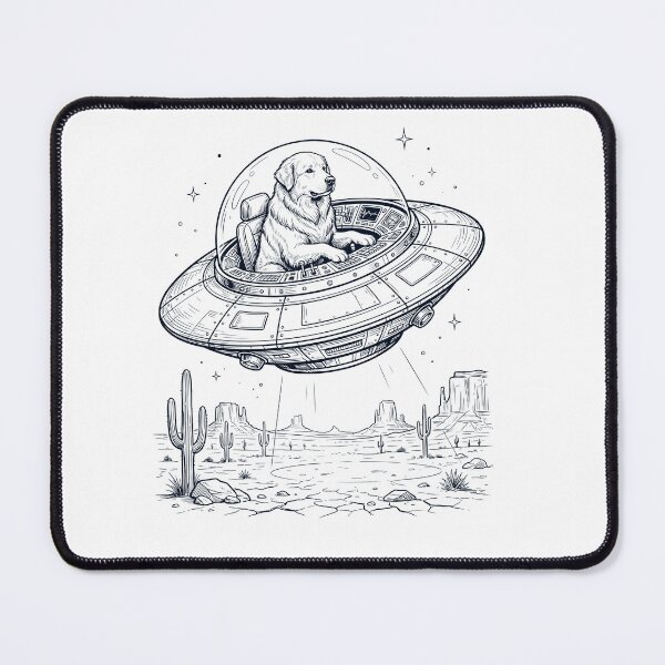 Item preview, Vintage Great Pyrenees Riding UFO Dog Mom Dad Lover designed and sold by DoodleTortle.