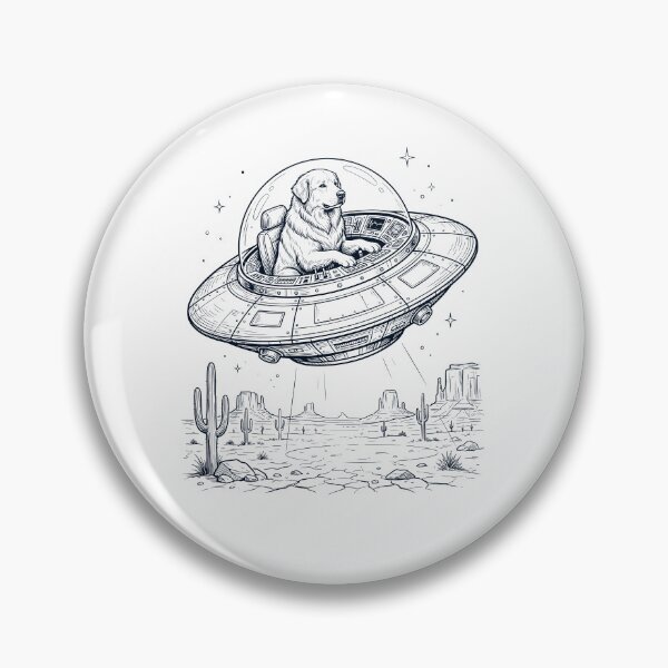 Item preview, Vintage Great Pyrenees Riding UFO Dog Mom Dad Lover designed and sold by DoodleTortle.
