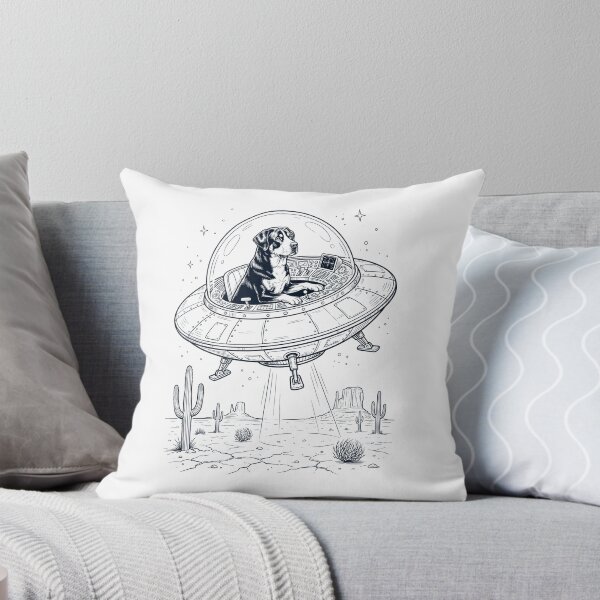 Item preview, Vintage Greater Swiss Mountain Dog Riding UFO Dog Mom Dad Lover designed and sold by DoodleTortle.