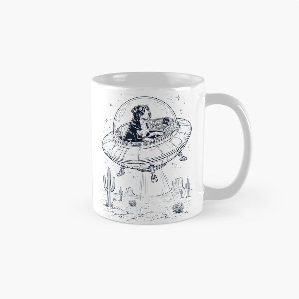 Item preview, Vintage Greater Swiss Mountain Dog Riding UFO Dog Mom Dad Lover designed and sold by DoodleTortle.