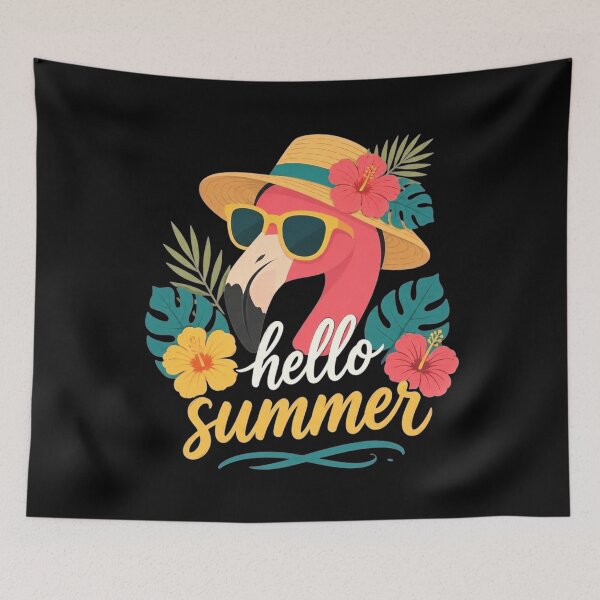 Item preview, Hello Summer Floral Flamingo Tropical Beach Vacation Women designed and sold by clothesy7.
