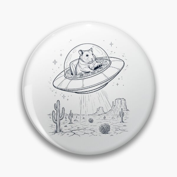 Item preview, Vintage Hamster Riding UFO Animal Lover designed and sold by DoodleTortle.