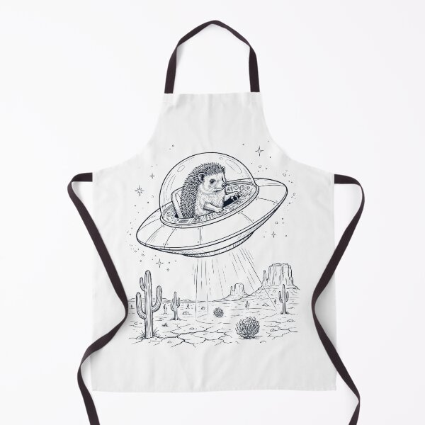 Item preview, Vintage Hedgehog Riding UFO Animal Lover designed and sold by DoodleTortle.