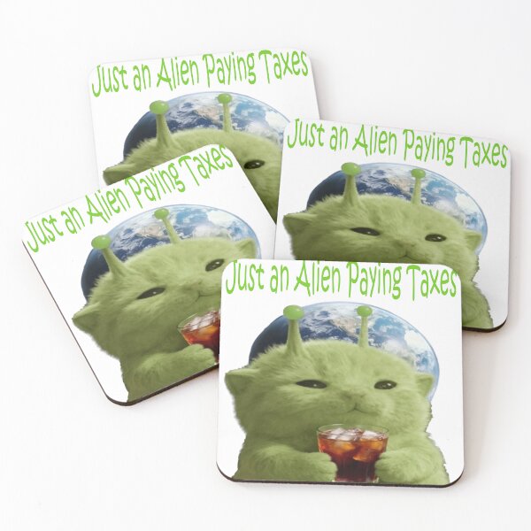 Item preview, Just an Alien kitty paying taxes on earth designed and sold by kkrraabb3.