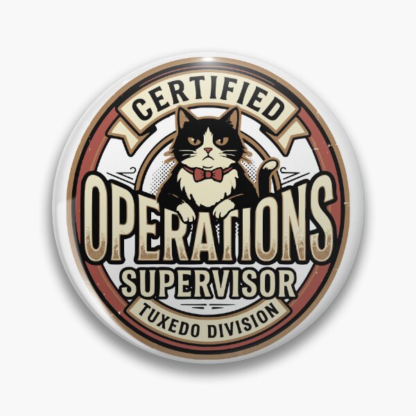 Item preview, Certified Operations Supervisor Tuxedo Cat – Black and White Cat Lover Gift designed and sold by Wiviendesign.