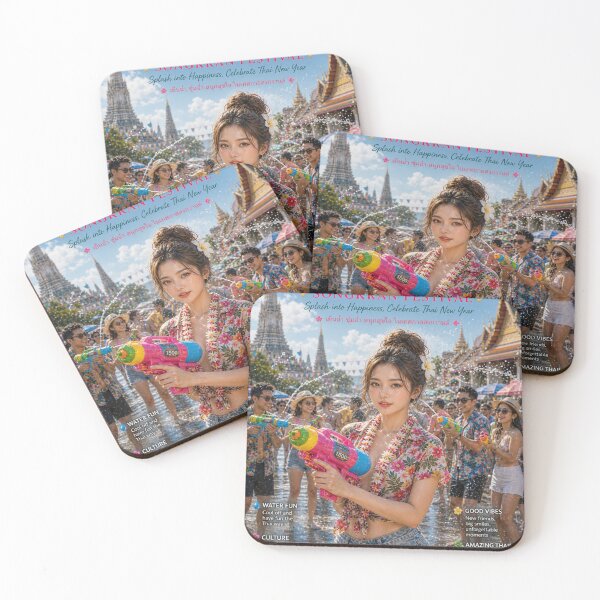 Item preview, Amazing Thailand Songkran Festival Poster | Thai Water Festival Summer Travel Art designed and sold by Inkora-Art.