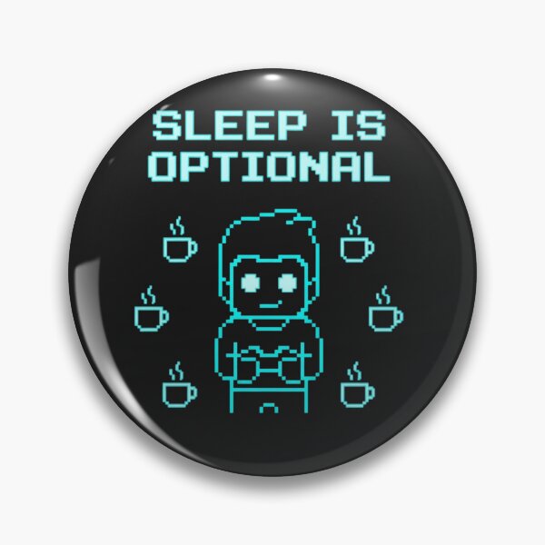 Item preview, Sleep Is Optional Pixel Gamer – Retro Coffee & Insomnia Meme designed and sold by ChaosNest.