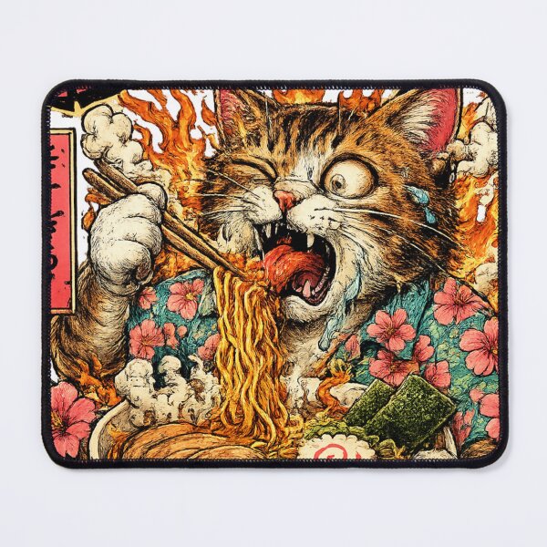 Item preview, Inferno Ramen Cat – Japanese Kawaii Retro Anime Design designed and sold by PrintsCreativ.
