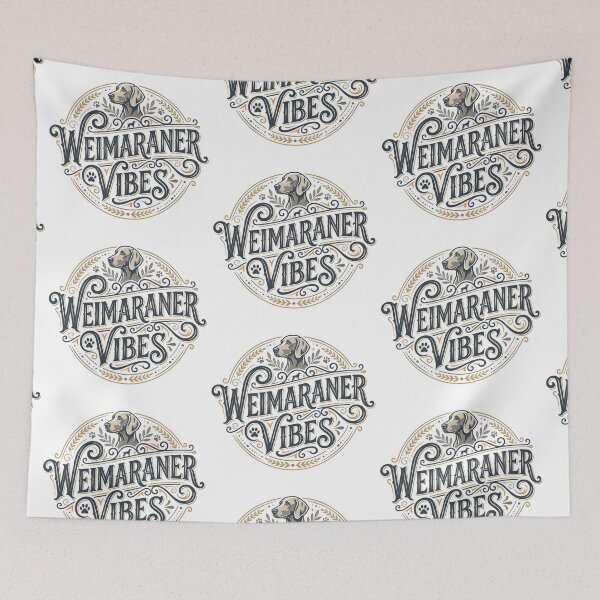 Item preview, Weimaraner Vibes Typographical Design designed and sold by bluweim.