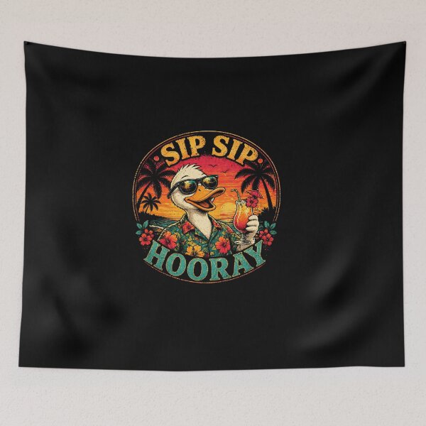 Item preview, Sip Sip Hooray Tropical Sunset Duck designed and sold by Chic_Clip_Craft.