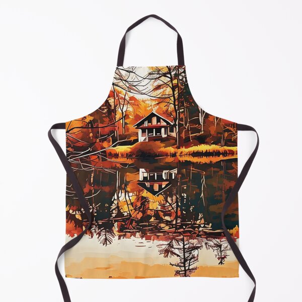 Item preview, Cabin on the lake in Autumn designed and sold by tomorrowsart.