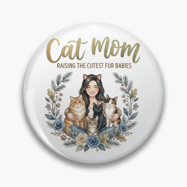 Item preview, Cat Mom PNG Design | Raising the Cutest Fur Babies | Watercolor Boho Cat Mom Art designed and sold by CUTE & FUN CREATIONS.