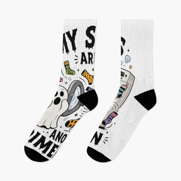Item preview, Funny Ghost Laundry Missing Socks Dimension Art designed and sold by InkNovaLab.