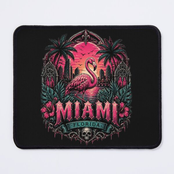 Item preview, Miami Sunset Flamingo Tattoo Style Design designed and sold by Wandering Threads.