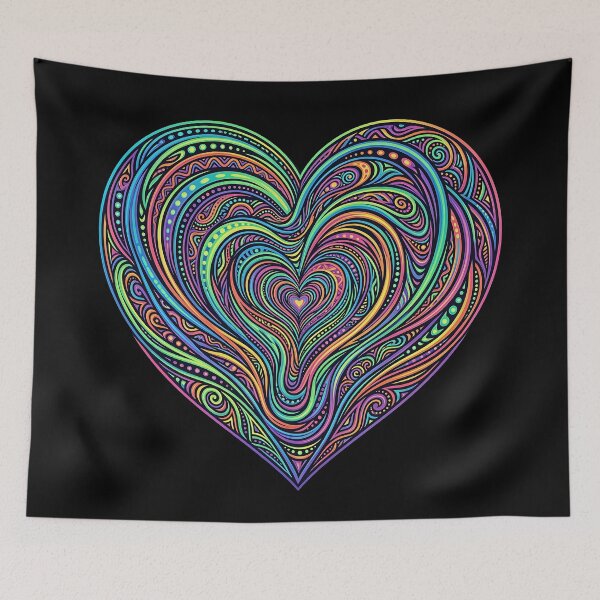 Item preview, Psychedelic Love – Trippy Heart Waves designed and sold by RH Design Lab.