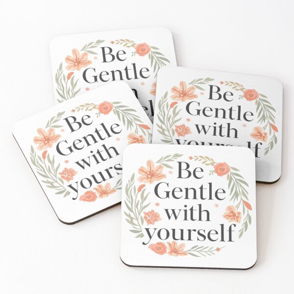 Item preview, Be Gentle With Yourself – Aesthetic Botanical Mental Health Quote designed and sold by CRoseCounseling.