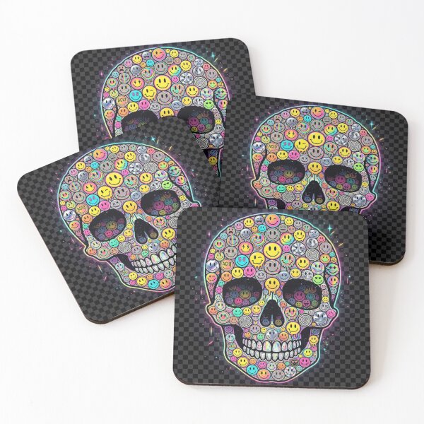 Item preview, Skull Smile Acid Art – Psychedelic Neon Skull Rave & Streetwear Style designed and sold by PLUSHIWORLDtm.