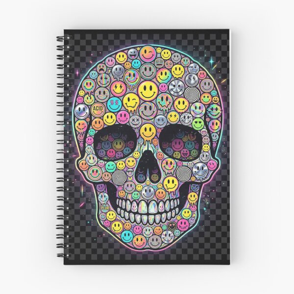 Item preview, Skull Smile Acid Art – Psychedelic Neon Skull Rave & Streetwear Style designed and sold by PLUSHIWORLDtm.