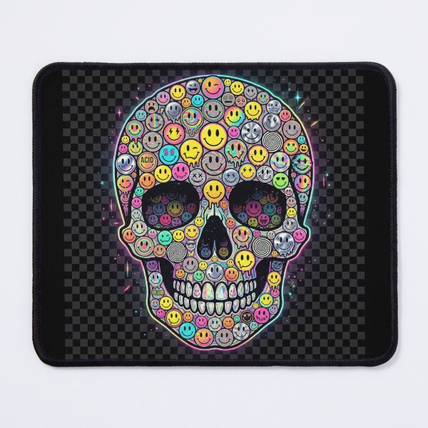 Item preview, Skull Smile Acid Art – Psychedelic Neon Skull Rave & Streetwear Style designed and sold by PLUSHIWORLDtm.