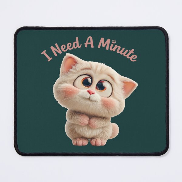 Item preview, Fluffy Kawaii Cat I Need A Minute designed and sold by MegaNovaArt.