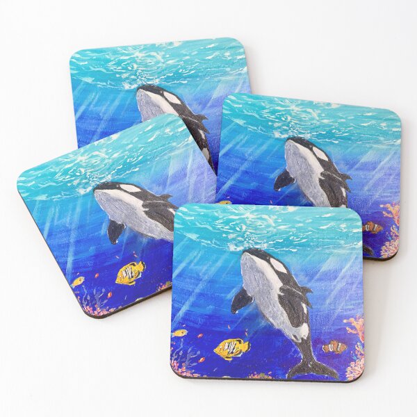 Item preview, Ocean Guardian – Orca Underwater Acrylic Painting designed and sold by hopenoli_art.