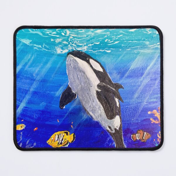 Item preview, Ocean Guardian – Orca Underwater Acrylic Painting designed and sold by hopenoli_art.