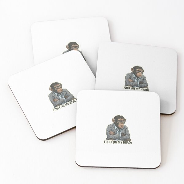 Item preview, I Quit In My Head Monkey Sticker | Funny Office Meme | Work Humor Cartoon designed and sold by Newkidshub.
