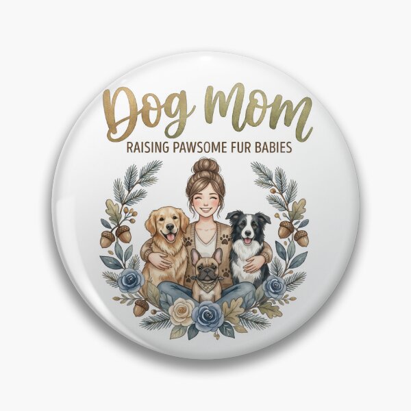 Item preview, Dog Mom Design | Raising Pawsome Fur Babies | Watercolor Boho Dog Mom Art designed and sold by CUTE & FUN CREATIONS.