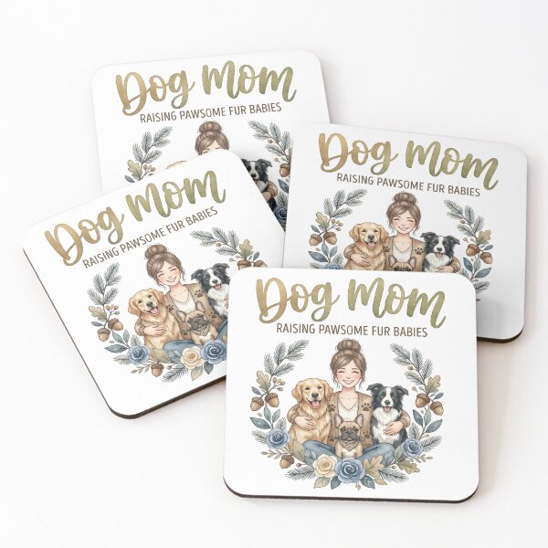 Item preview, Dog Mom Design | Raising Pawsome Fur Babies | Watercolor Boho Dog Mom Art designed and sold by CUTE & FUN CREATIONS.