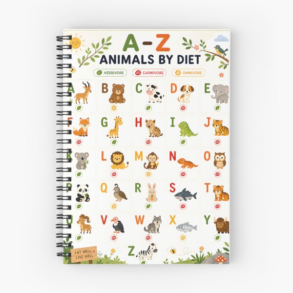 Item preview, A to Z Herbivore Carnivore Omnivore Kids Alphabet designed and sold by CosmoPixelArts.