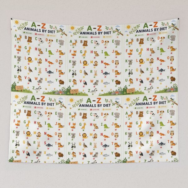 Item preview, A to Z Herbivore Carnivore Omnivore Kids Alphabet designed and sold by CosmoPixelArts.