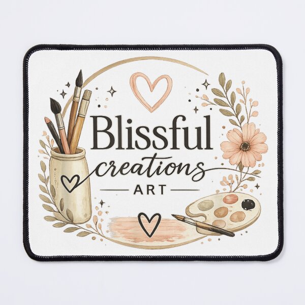 Item preview, Blissful Creations Art Studio Painter Palette Brushes and Floral Wreath Aesthetic designed and sold by Daisy Grimes.