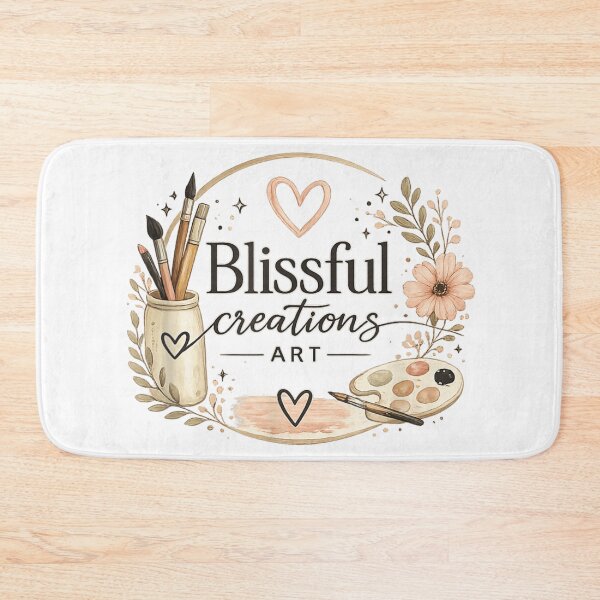 Item preview, Blissful Creations Art Studio Painter Palette Brushes and Floral Wreath Aesthetic designed and sold by Daisy Grimes.