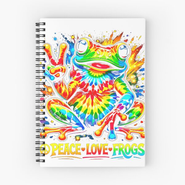 Item preview, Rainbow Tie Dye Frog Peace Sign Psychedelic Design Colorful designed and sold by MiALopezArt.