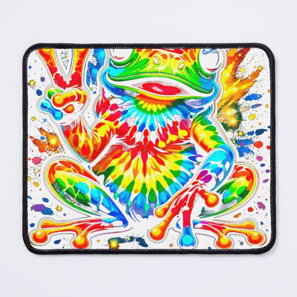 Item preview, Rainbow Tie Dye Frog Peace Sign Psychedelic Design Colorful designed and sold by MiALopezArt.