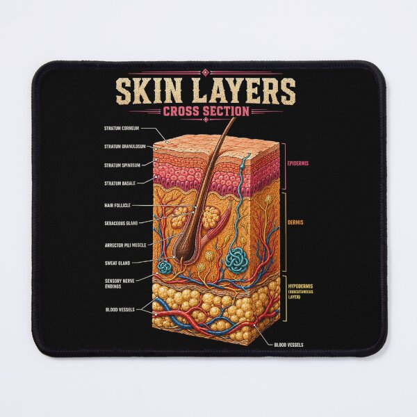 Item preview, Human Skin Layers Cross Section Anatomy Diagram Medical Educational Science Chart designed and sold by Daisy Grimes.