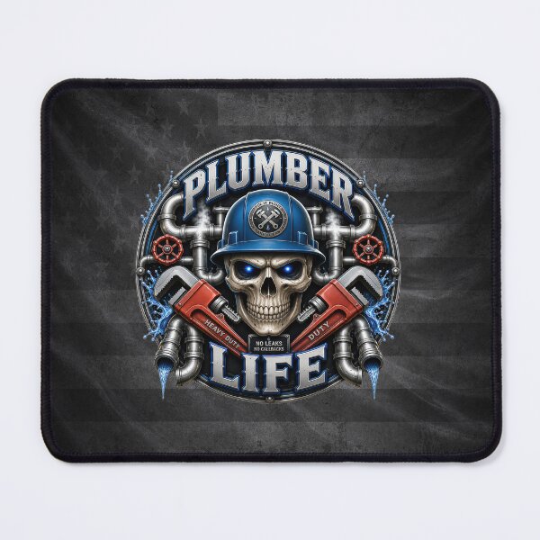 Item preview, Plumber Life Skull Pipefitter Heavy Duty Plumbing Design designed and sold by artistwill.