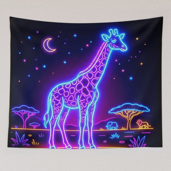 Item preview, Zellkultur Neon Giraffe Sticker – Bunte Neon Savanne Kunst designed and sold by ExploreAura Studio.