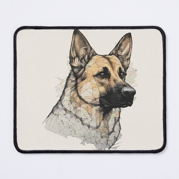 Item preview, Geometric German Shepherd – Modern Pet Art designed and sold by Tklezardesigns.