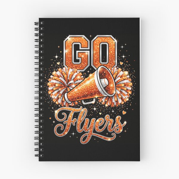Item preview, Go Flyers Cheerleading Megaphone and Pom Poms Orange Glitter Sports Spirit designed and sold by Chaya Reid.