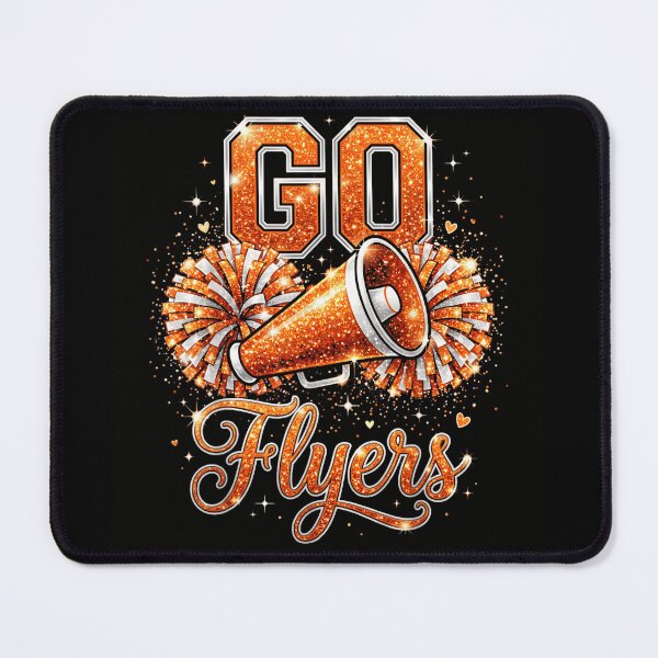 Item preview, Go Flyers Cheerleading Megaphone and Pom Poms Orange Glitter Sports Spirit designed and sold by Chaya Reid.