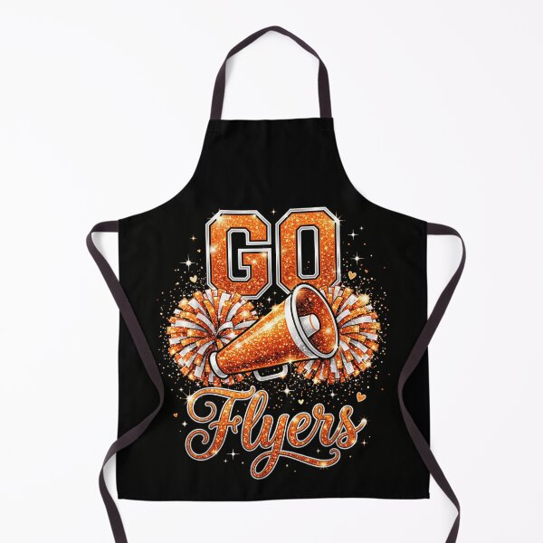 Item preview, Go Flyers Cheerleading Megaphone and Pom Poms Orange Glitter Sports Spirit designed and sold by Chaya Reid.