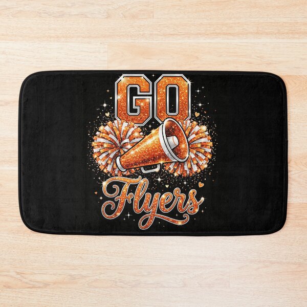 Item preview, Go Flyers Cheerleading Megaphone and Pom Poms Orange Glitter Sports Spirit designed and sold by Chaya Reid.