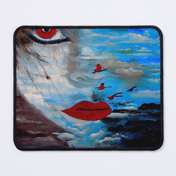Item preview, Red Lips and Birds and Blue Sky designed and sold by hkonestudio.