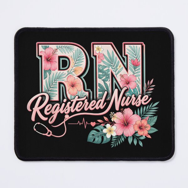 Item preview, Tropical Floral Registered Nurse RN Hibiscus Flowers Aesthetic Nursing Healthcare Profession designed and sold by Chaya Reid.