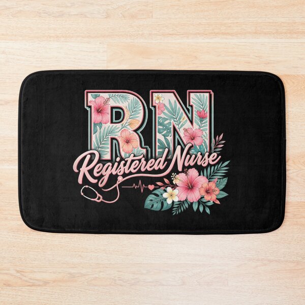 Item preview, Tropical Floral Registered Nurse RN Hibiscus Flowers Aesthetic Nursing Healthcare Profession designed and sold by Chaya Reid.