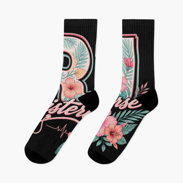 Item preview, Tropical Floral Registered Nurse RN Hibiscus Flowers Aesthetic Nursing Healthcare Profession designed and sold by Chaya Reid.
